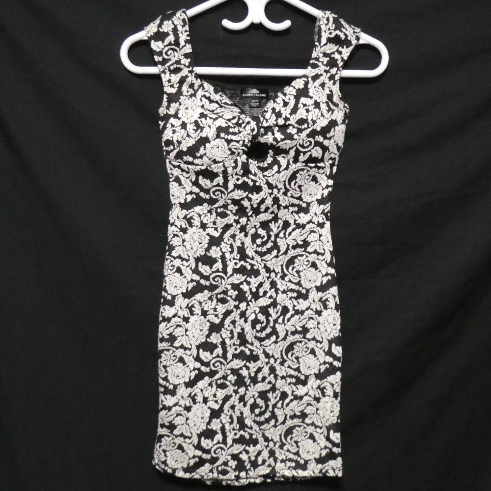 RIVER ISLAND, xs, extra small, black & white dress